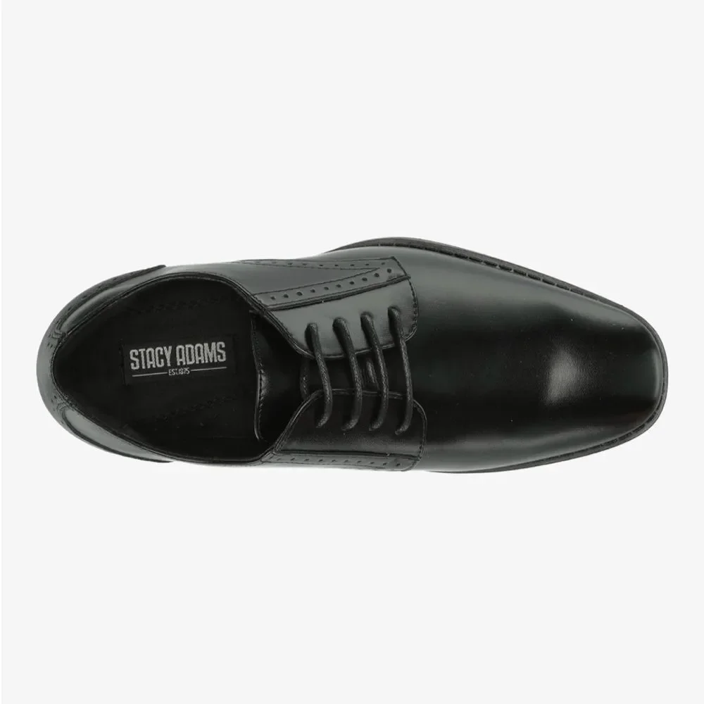 Stacy Adams Boy's Kalvin Plain Toe Oxford Dress Shoes Black Size 2 Big Kid